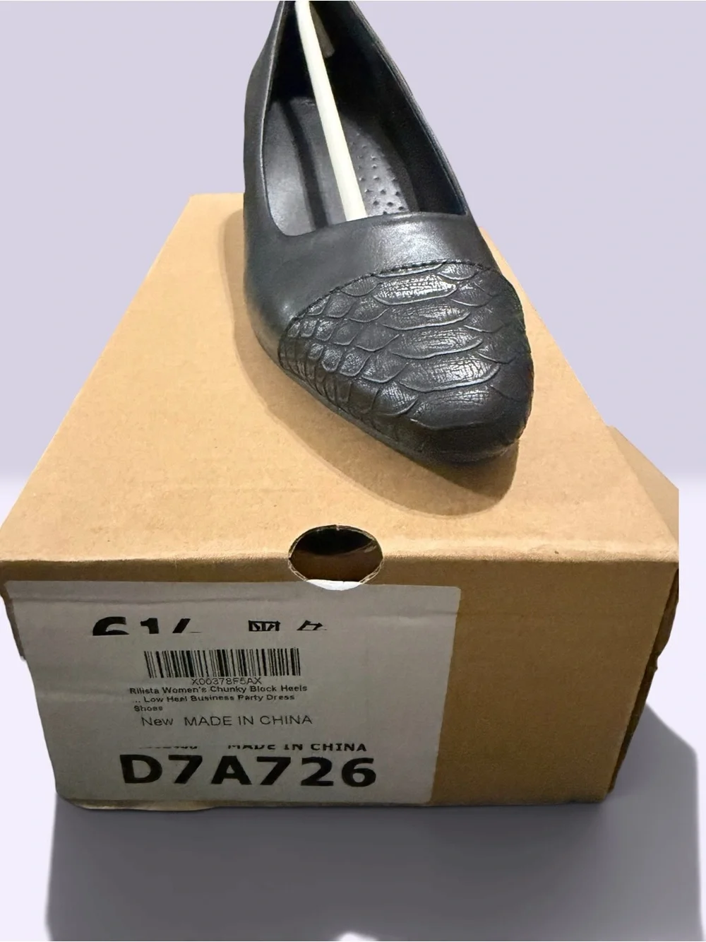 Classic Black Block Heel Pump for Women